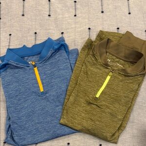 Under Armor - Blu and Green Zip-Up Tops (long sleeve )